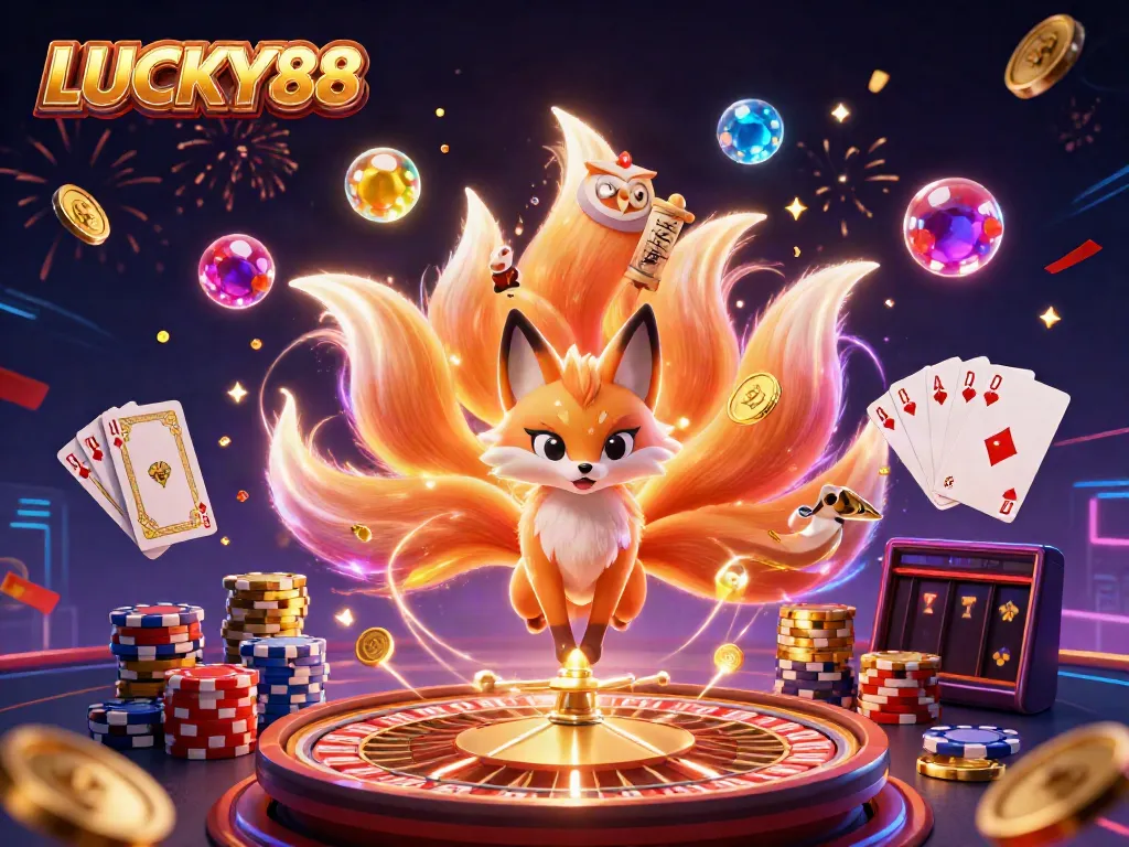 Experience thrilling gameplay with LUCKY88's vibrant characters and dynamic casino elements.