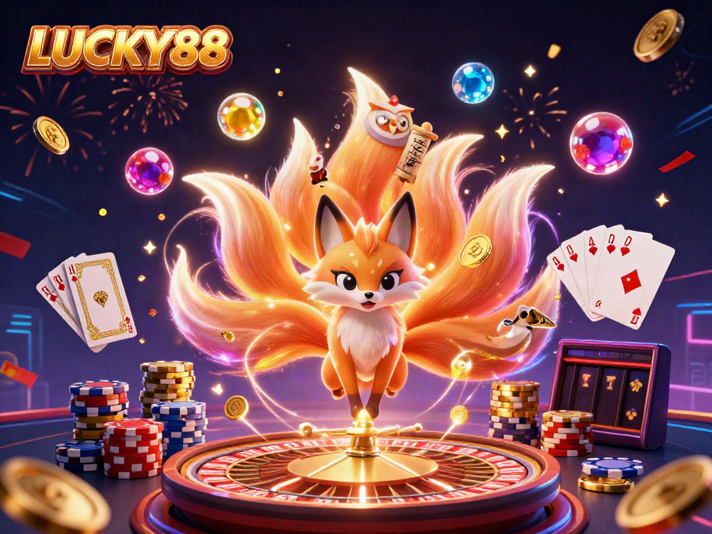Experience thrilling gameplay with LUCKY88's vibrant characters and dynamic casino elements.