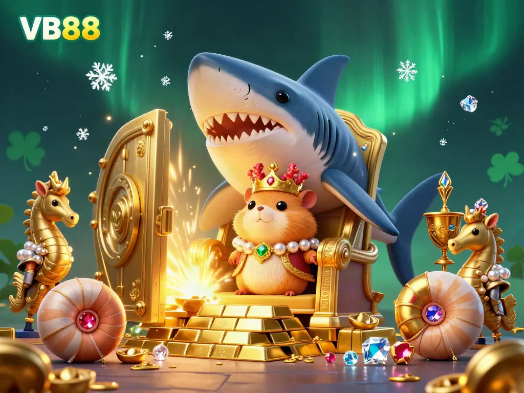 Experience thrilling gameplay at VB88, surrounded by vibrant treasure and majestic characters.