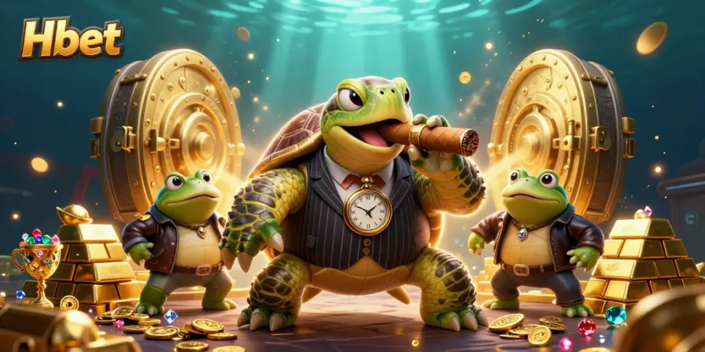 Experience thrilling gambling action with Hbet in a vibrant casino-inspired illustration featuring unique characters.