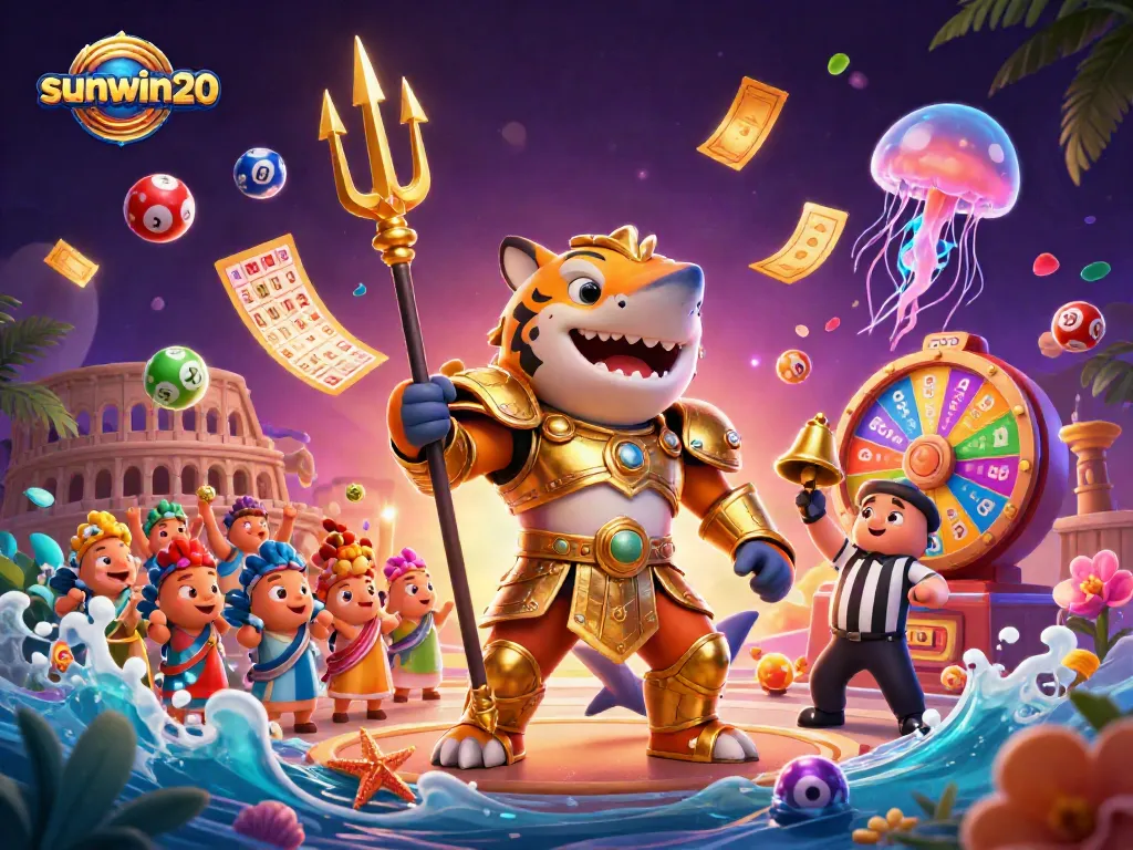 Engage with sunwin20's dynamic casino experience featuring colorful lottery elements and a vibrant atmosphere.