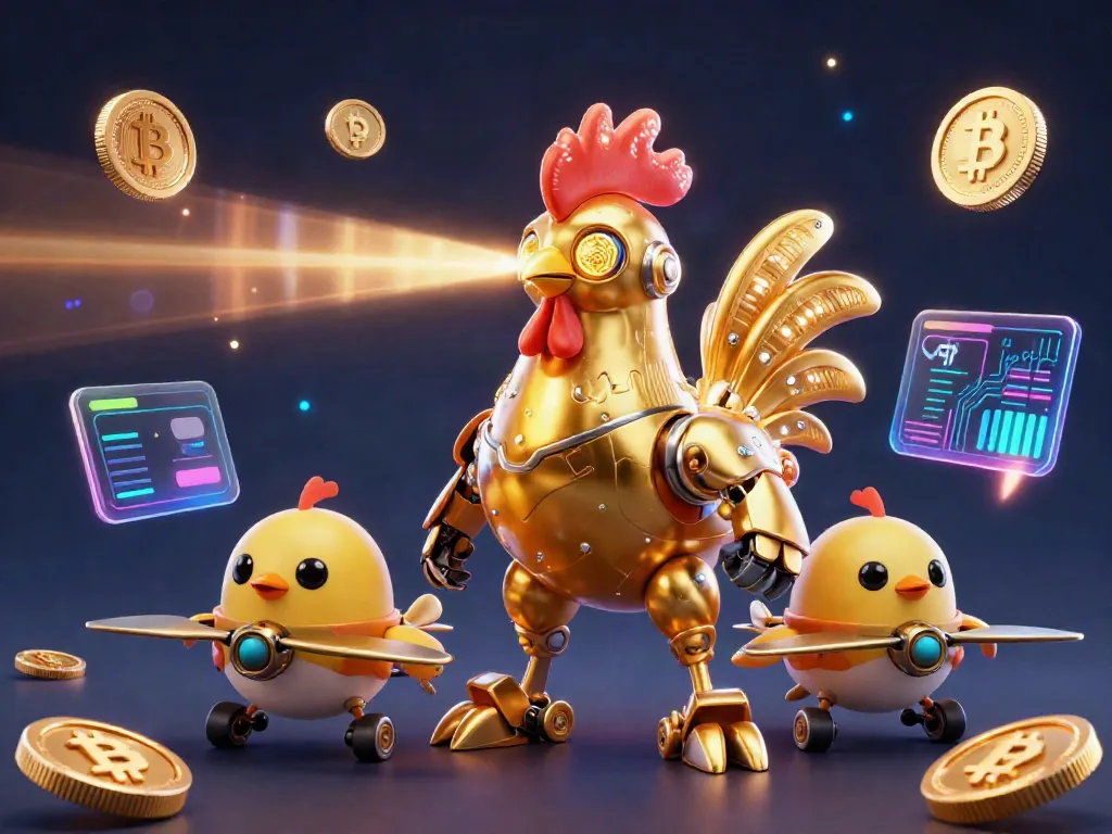 Experience thrilling gaming at 789CLUB with golden rooster robot and vibrant 3D coins.